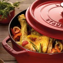 Best Pirce ✨ Staub 4 Qt. Round Cocotte/Dutch Oven | Cherry Red ❤️ -Le Creuset Shop 1102406