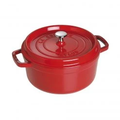 Best Pirce ✨ Staub 4 Qt. Round Cocotte/Dutch Oven | Cherry Red ❤️