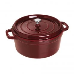 Coupon ???? Staub 7 Qt. Round Cocotte/Dutch Oven | Grenadine ????