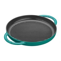 Deals ???? Staub 10" Round Double Handle Pure Grill | Turquoise ❤️