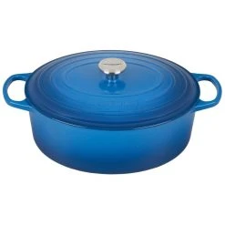Brand new ???? Le Creuset 9.5 Qt. Oval Signature Dutch Oven With Stainless Steel Knob | Marseille Blue ????