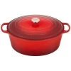 Hot Sale ???? Le Creuset 15.5 Qt. Oval Signature Dutch Oven With Stainless Steel Knob | Cerise/Cherry Red ????