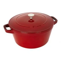 Deals ✔️ Staub Stackable Cocotte, Braiser, And Grill Pan With Lid | Cherry ???? -Le Creuset Shop 14552606 01