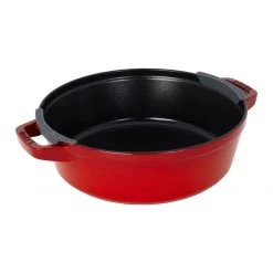Deals ✔️ Staub Stackable Cocotte, Braiser, And Grill Pan With Lid | Cherry ???? -Le Creuset Shop 14552606 02