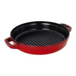 Deals ✔️ Staub Stackable Cocotte, Braiser, And Grill Pan With Lid | Cherry ???? -Le Creuset Shop 14552606 03