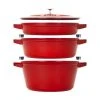 Deals ✔️ Staub Stackable Cocotte, Braiser, And Grill Pan With Lid | Cherry ???? -Le Creuset Shop 14552606 05