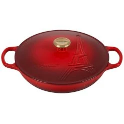 Cheapest ???? Le Creuset 3.5Qt Signature Braiser Eiffel Tower Collection | Cerise ????