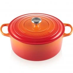 Deals ???? Le Creuset 9 Qt. Round Signature Dutch Oven With Stainless Steel Knob | Flame Orange ????