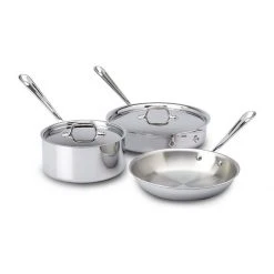 Promo ???? All-Clad Stainless Steel Starter Cookware Set | 5-Piece ????