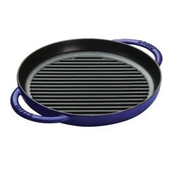 Promo ???? Staub 10" Round Double Handle Pure Grill | Dark Blue ????