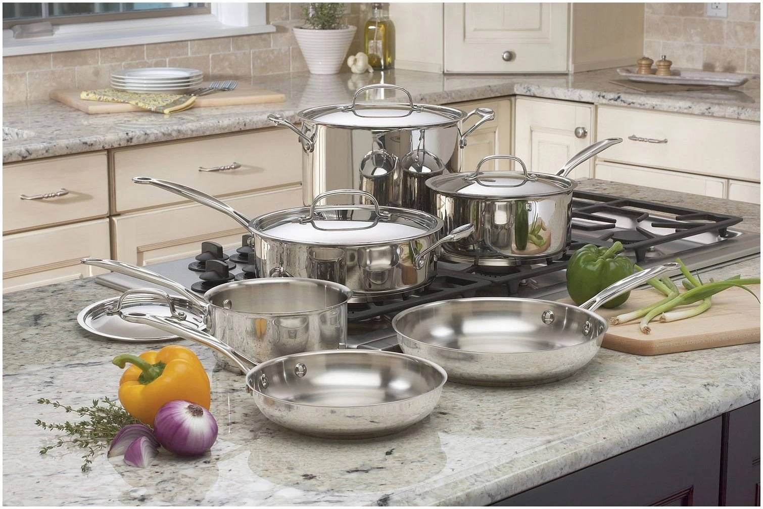 Best Sale ✨ Cuisinart Chef's Classic Stainless Steel Cookware Set | 10-Piece ???? 4 Best Sale ✨ Cuisinart Chef's Classic Stainless Steel Cookware Set | 10-Piece ???? - Image 2