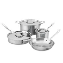 Cheapest ⌛ All-Clad D5 Brushed Stainless Steel Cookware Set | 7-Piece ????
