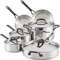 Buy ???? KitchenAid Non-Electrics KitchenAid Stainless Steel 5-Ply Cookware Set | 10-Piece ⌛