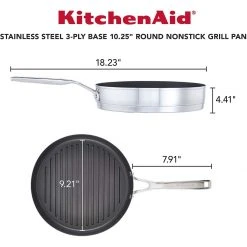 Top 10 ???? KitchenAid Non-Electrics KitchenAid 10.25" Stainless Steel 3-Ply Round Grill Pan | Nonstick ???? -Le Creuset Shop 81m0kh9yjrl. ac sl1500