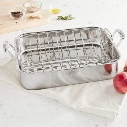 Outlet ???? Cuisinart Chef's Classic Stainless Steel 16" Rectangular Roaster With Rack ???? -Le Creuset Shop 913aeymwvgl. ac sl1500