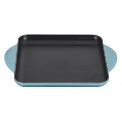 Flash Sale ???? Le Creuset 9.5" Square Signature Enameled Cast Iron Griddle Pan | Caribbean Blue ????