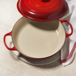 Best Sale ???? Le Creuset 3.5 Qt. Signature Enameled Cast Iron Braiser With Stainless Steel Knob | Cerise/Cherry Red ???? -Le Creuset Shop cer4