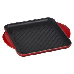 Deals ???? Le Creuset 9.5" Square Signature Enameled Cast Iron Grill Pan | Cerise/Cherry Red ????