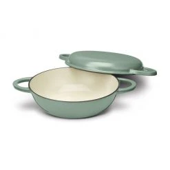 Discount ???? Cuisinart Chef's Classic Enameled Cast Iron 2-in-1 Multipurpose Set | Sage Green ????