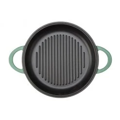 Discount ???? Cuisinart Chef's Classic Enameled Cast Iron 2-in-1 Multipurpose Set | Sage Green ???? -Le Creuset Shop ci5528 2sg grillpan topview