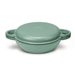 Discount ???? Cuisinart Chef's Classic Enameled Cast Iron 2-in-1 Multipurpose Set | Sage Green ???? -Le Creuset Shop ci5528 2sg lidon