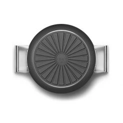 Budget ???? SMEG 4 Qt. Nonstick Deep Pan With Lid | Black ???? -Le Creuset Shop ckfd2811blm 6