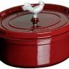 Best Sale ???? Staub 5.75 Qt. Oval Coq Au Vin Cocotte/Dutch Oven | Grenadine ???? -Le Creuset Shop coq au vin cocotte 4 25qt grenadine 9 compressed 1