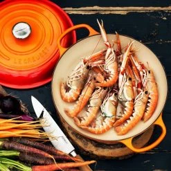 Brand new ???? Le Creuset 3.5 Qt. Signature Enameled Cast Iron Braiser With Stainless Steel Knob | Flame Orange ???? -Le Creuset Shop flame2