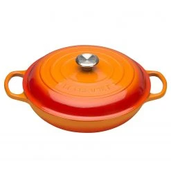 Wholesale ???? Le Creuset 2.25 Qt. Signature Enameled Cast Iron Braiser With Stainless Steel Knob | Flame Orange ????