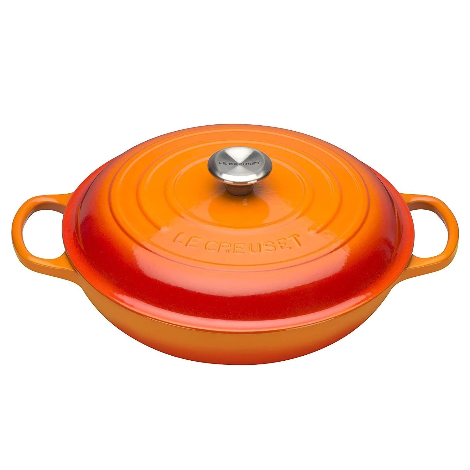 Wholesale ???? Le Creuset 2.25 Qt. Signature Enameled Cast Iron Braiser With Stainless Steel Knob | Flame Orange ???? 3 Wholesale ???? Le Creuset 2.25 Qt. Signature Enameled Cast Iron Braiser With Stainless Steel Knob | Flame Orange ????