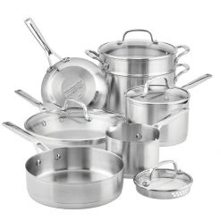 Outlet ???? KitchenAid Non-Electrics KitchenAid Stainless Steel 3-Ply Cookware Set | 11-Piece ❤️