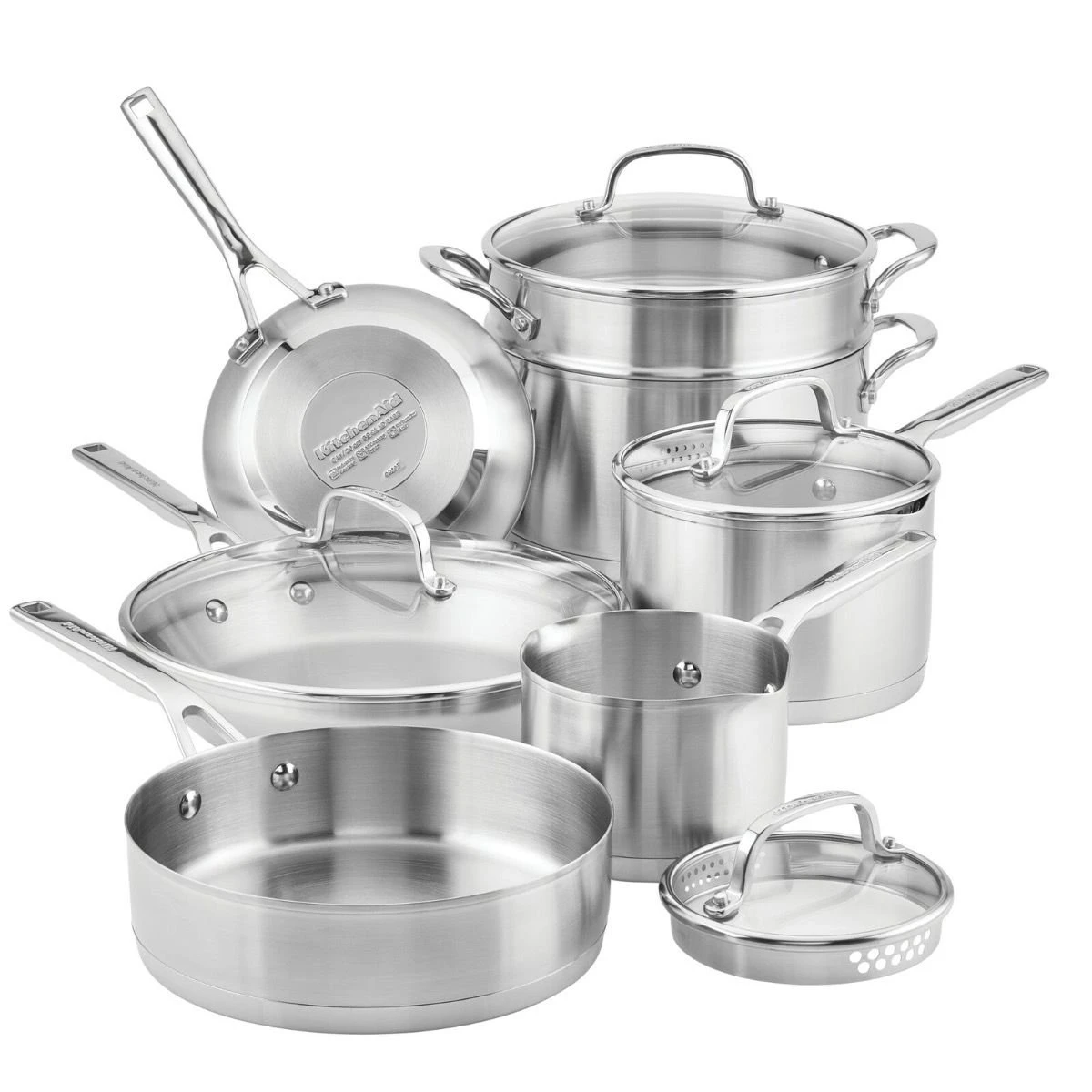 Outlet ???? KitchenAid Non-Electrics KitchenAid Stainless Steel 3-Ply Cookware Set | 11-Piece ❤️ 3 Outlet ???? KitchenAid Non-Electrics KitchenAid Stainless Steel 3-Ply Cookware Set | 11-Piece ❤️
