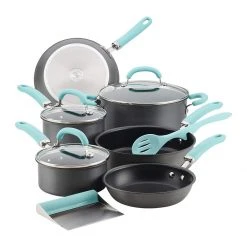 New ???? Rachael Ray 11-Piece Hard Anodized Cookware Set | Light Blue ????