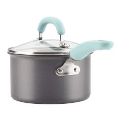 New ???? Rachael Ray 11-Piece Hard Anodized Cookware Set | Light Blue ???? -Le Creuset Shop hardblue7