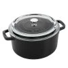 New ???? Staub 4 Qt. Round Cocotte/Dutch Oven With Glass Lid | Matte Black ???? -Le Creuset Shop img3o