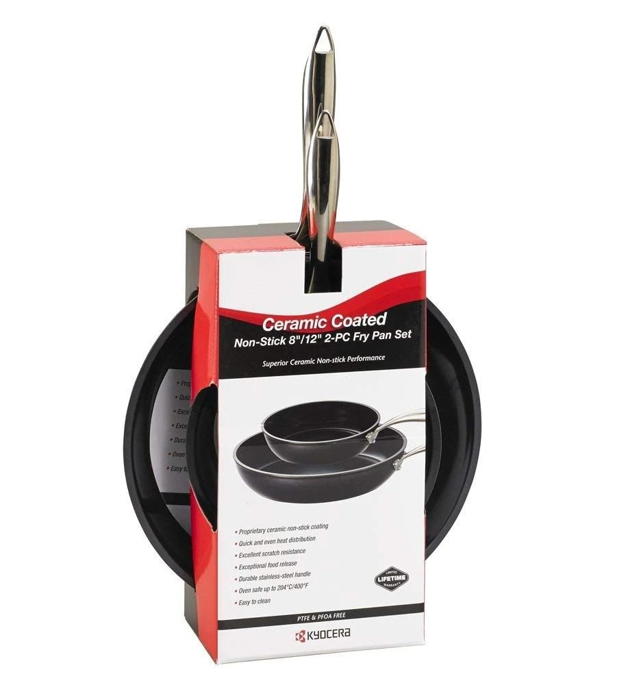 Best Sale ✨ Kyocera Ceramic Non-Stick 2pc Fry Pan Set - 8" & 12" ???? 7 Best Sale ✨ Kyocera Ceramic Non-Stick 2pc Fry Pan Set - 8" & 12" ???? - Image 3