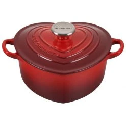 Flash Sale ✨ Le Creuset 2 Qt. Heart Cocotte With Stainless Steel Knob | Cerise/Cherry Red ????