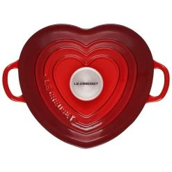 Flash Sale ✨ Le Creuset 2 Qt. Heart Cocotte With Stainless Steel Knob | Cerise/Cherry Red ???? -Le Creuset Shop l2101 2067s 3