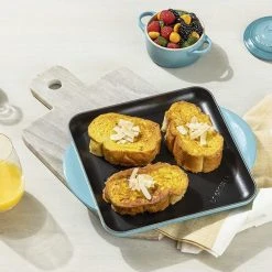 Buy ⭐ Le Creuset 9.5" Square Signature Enameled Cast Iron Grill Pan | Caribbean Blue ???? -Le Creuset Shop l2127 2417 d 1