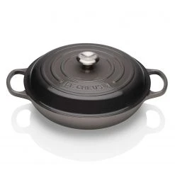 Flash Sale ✨ Le Creuset 2.25 Qt. Signature Enameled Cast Iron Braiser With Stainless Steel Knob | Oyster Grey ????