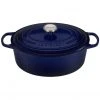 Deals ???? Le Creuset 6.75 Qt. Oval Signature Dutch Oven With Stainless Steel Knob | Indigo Blue ⌛ -Le Creuset Shop le creuset oval dutch oven indigo 1