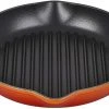Hot Sale ???? Le Creuset 9.75" Deep Round Signature Grill Pan | Flame Orange ???? -Le Creuset Shop ls2020 252 flame orange deep round grill pan