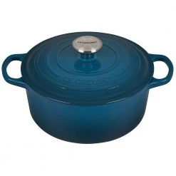 Best Pirce ???? Le Creuset 4.5 Qt. Round Signature Dutch Oven With Stainless Steel Knob | Deep Teal ????