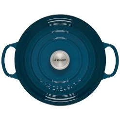 Best Sale ???? Le Creuset 5.5 Qt. Round Signature Cast Iron Dutch Oven With Stainless Steel Knob | Deep Teal ???? -Le Creuset Shop ls2501 267dss 3