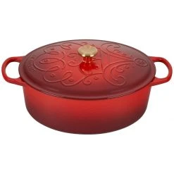 Best deal ???? Le Creuset 6.75 Qt. Oval Signature Dutch Oven | Noel (Cerise/Cherry Red) ✔️