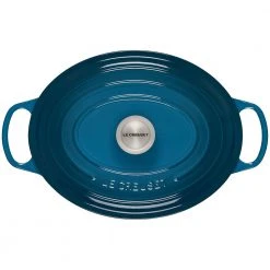 Discount ???? Le Creuset 6.75 Qt. Oval Signature Dutch Oven With Stainless Steel Knob | Deep Teal ???? -Le Creuset Shop ls2502 317dss 3
