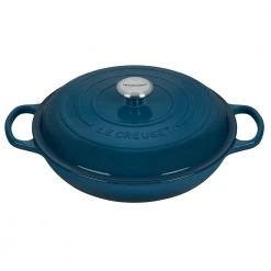 Discount ???? Le Creuset 3.5 Qt. Signature Braiser With Stainless Steel Knob | Deep Teal ????