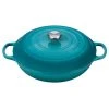 Discount ❤️ Le Creuset 5 Qt. Signature Enameled Cast Iron Braiser With Stainless Steel Knob | Caribbean Blue ???? -Le Creuset Shop ls2532 3217ss