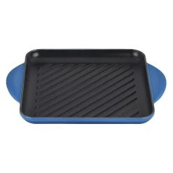 Best Sale ???? Le Creuset 9.5" Square Signature Enameled Cast Iron Grill Pan | Marseille Blue ????