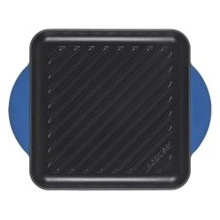 Best Sale ???? Le Creuset 9.5" Square Signature Enameled Cast Iron Grill Pan | Marseille Blue ???? -Le Creuset Shop marsgriddle4